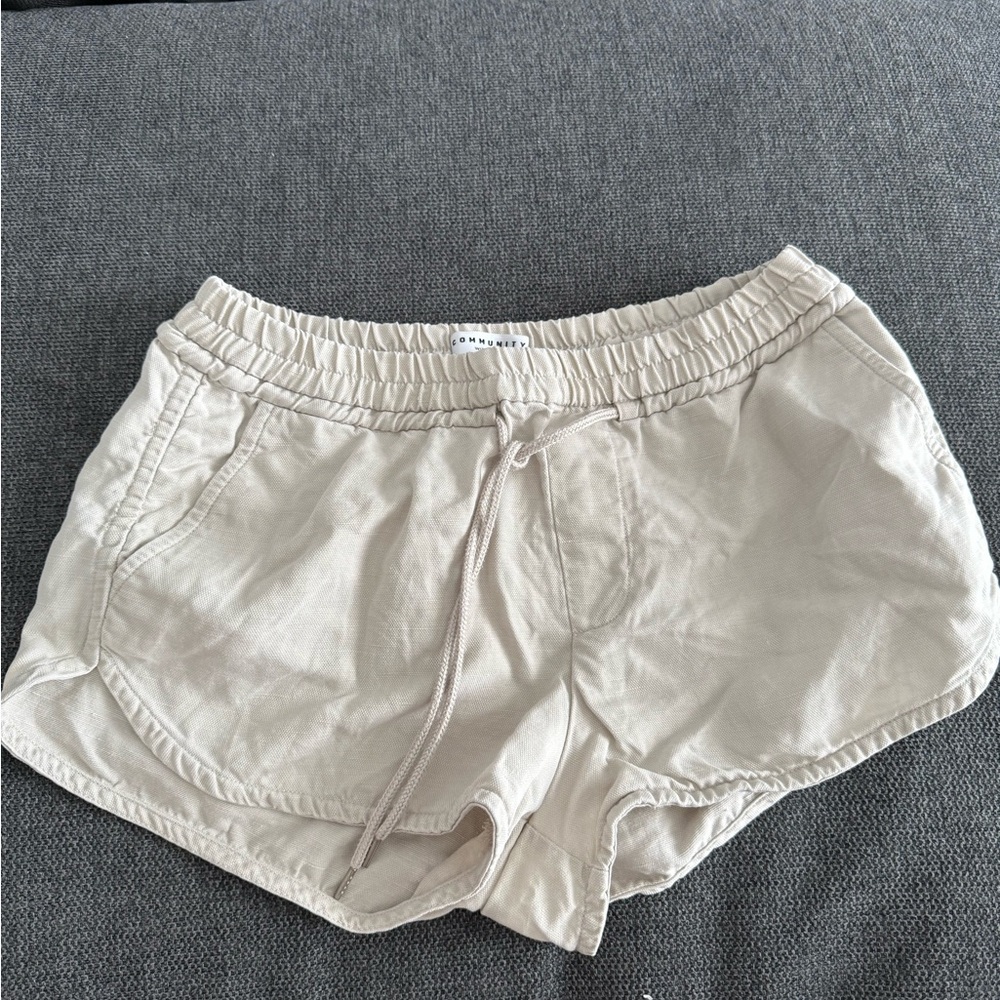 Aritzia Women's Light Beige Athletic Drawstring Shorts
